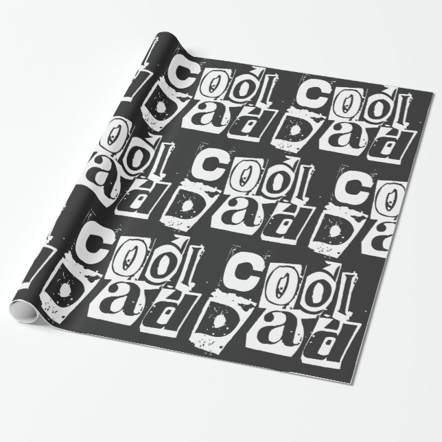 Coola Pappa Funny Black and White Typography Presentpapper (Utrullad)