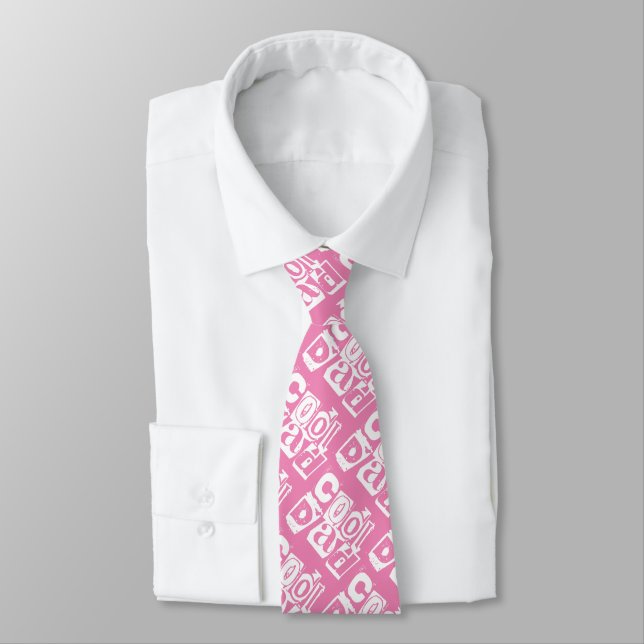 Coola Pappa Funny Typography Mönster Rosa Neck Tie Slips (Bunden)