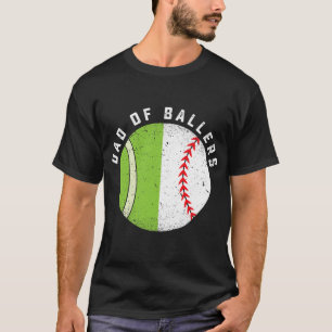 Coola Pappa i Ballers Baseball Tennis Player T Shirt