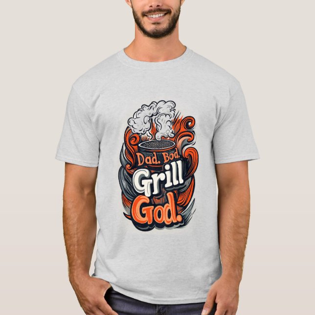 Coola pappa kropps grill bbq t shirt (Framsida)