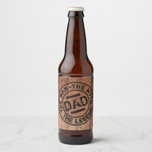 Coola Pappa Man Myth Legend Wood Pyrography Ölflaska Etikett