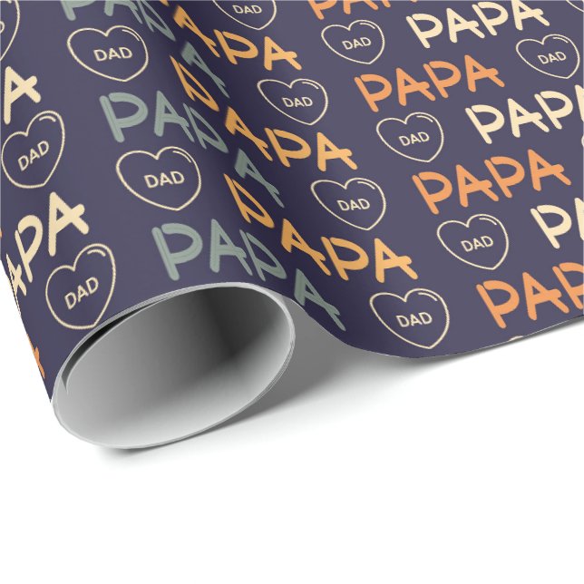 Coola Pappa Papa ordkonst  Presentpapper (Rullad Hörn)