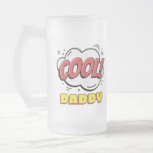 Coola pappa pop art stil fars dag frostat ölglas
