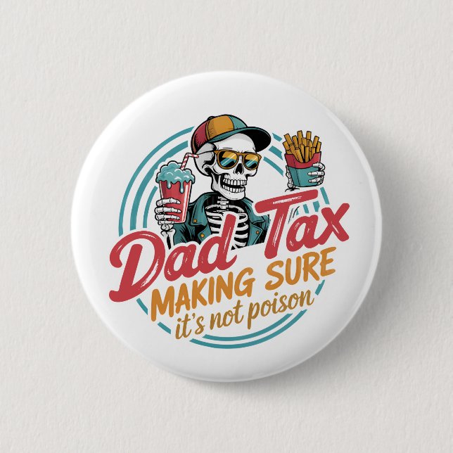 Coola Pappa Skeleton Food Humor Knapp (Framsida)