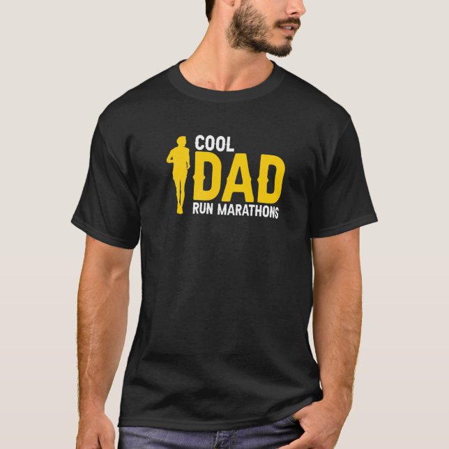 Coola Pappa Springa Maraton Fantastisk Löpare För  T Shirt (Framsida)