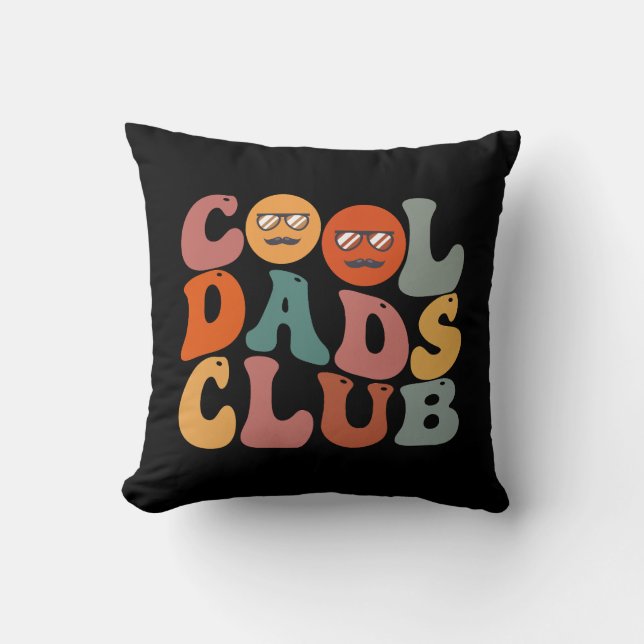 Coola Pappaklubben Pappa Fars Dag Retro Groovy Kudde (Framsida)