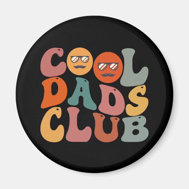 Coola Pappaklubben Pappa Fars Dag Retro Groovy Magnet (Framsidan)