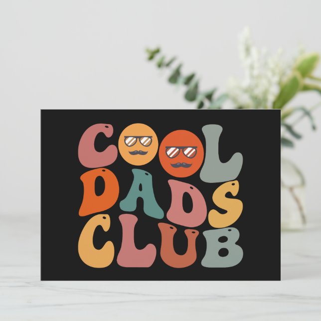 Coola Pappaklubben Pappa Fars Dag Retro Groovy Meddelande (Stående Fram)