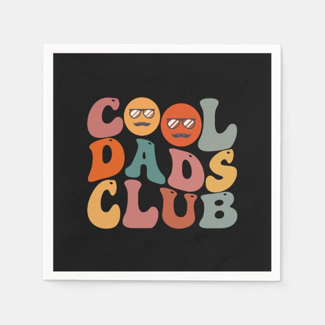 Coola Pappaklubben Pappa Fars Dag Retro Groovy Pappersservett (Framsidan)