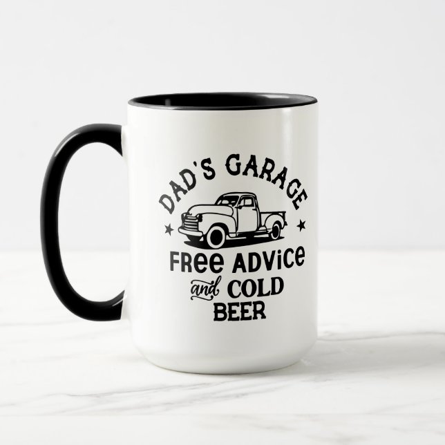 Coola pappas garage-ordkonst  mugg (Vänster)