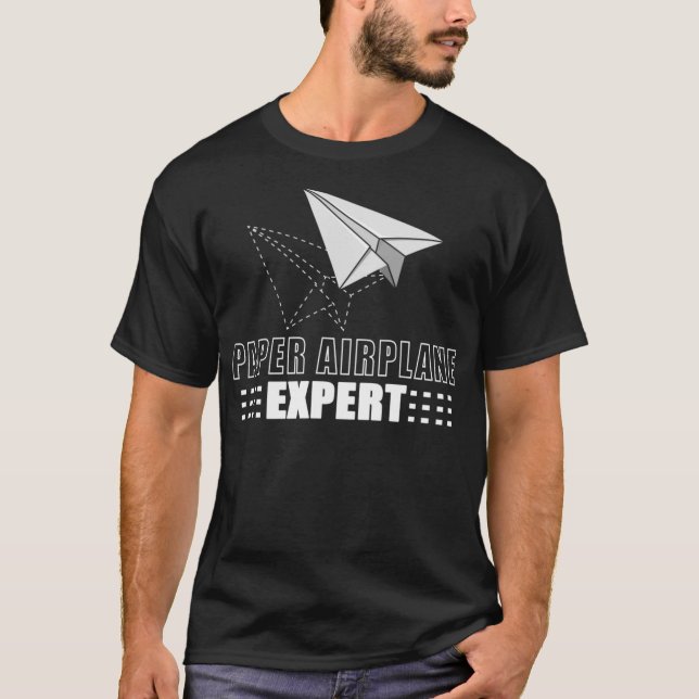 Coola Papper flygplansexpert Funny Origami Flygpla T Shirt (Framsida)
