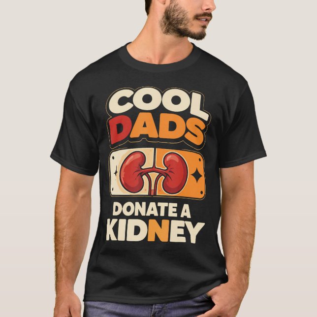 Coola Pappor Donerar En Njure Retro Organ Donator T Shirt (Framsida)