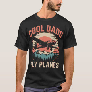 Coola pappor flyger flygplan Rolig pilotpappa fars T Shirt