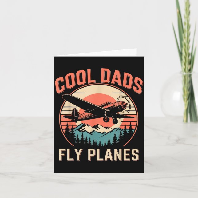 Coola pappor flyger flygplan Roligt gäng pappa far Kort (Framsida)