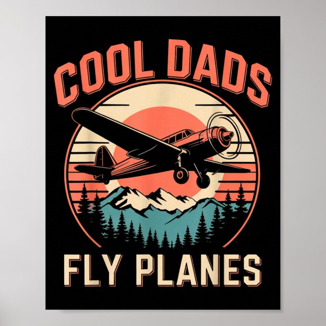 Coola pappor flyger flygplan Roligt gäng pappa far Poster (Framsidan)