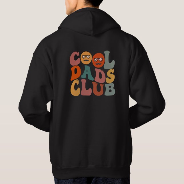 Coola Pappor Klubb Pappa Fars dag Retro Groovy Hoodie (Baksida)