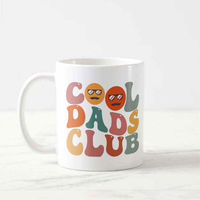 Coola Pappor Klubb Pappa Fars dag Retro Groovy Kaffemugg (Vänster)