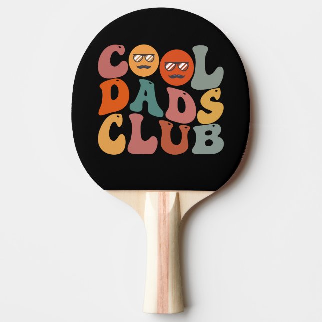 Coola Pappor Klubb Pappa Fars dag Retro Groovy Pingisracket (Framsidan)