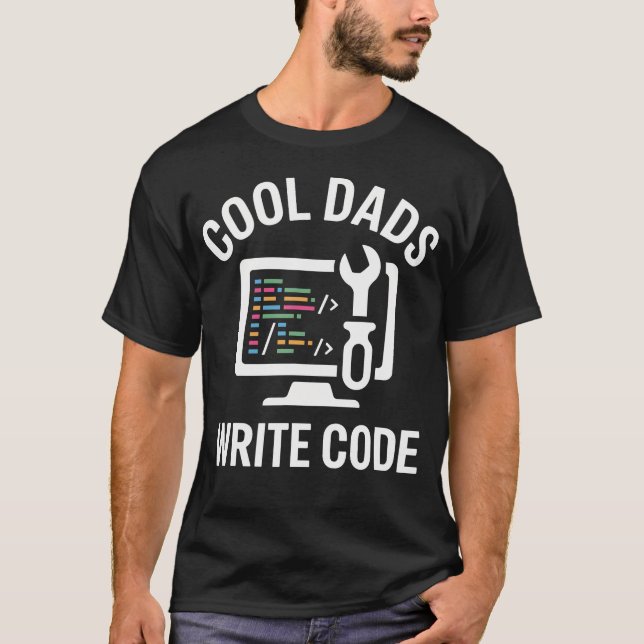 Coola pappor skriver kod Roligt programmerarprogra T Shirt (Framsida)