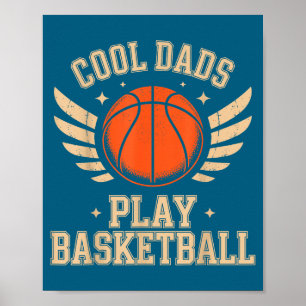 Coola pappor spelar basket illustration poster