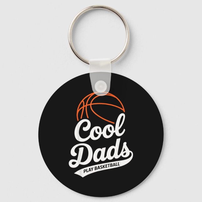 Coola pappor spelar basketboll pappa nyckelring (Framsida)