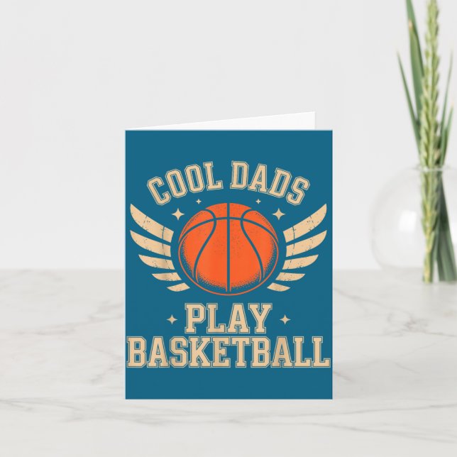 Coola pappor spelar basketillustration kort (Framsida)