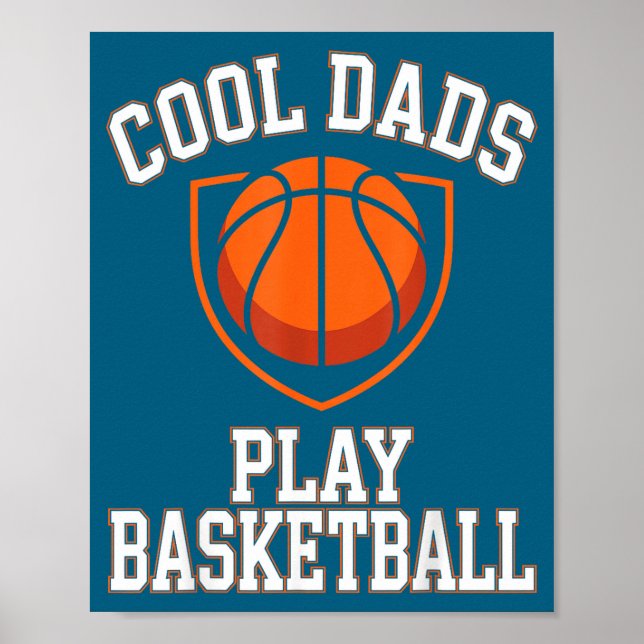 Coola pappor spelar basketillustration poster (Framsidan)