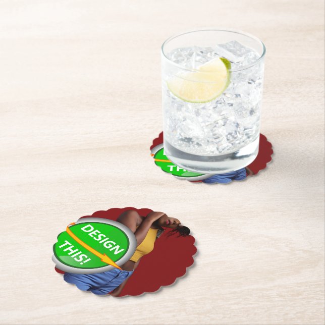 COOLA! Pappra Underlägg - Scalloped Round - Anpass Papper (Insitu)