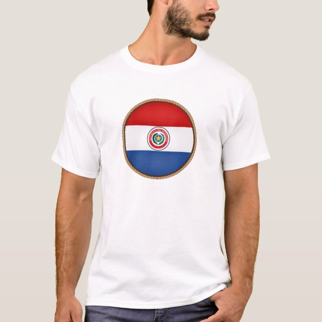 Coola Paraguay Flagga Seal T Shirt (Framsida)