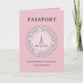 Coola Paris-pass med Bild Quinceañera Inbjudan
