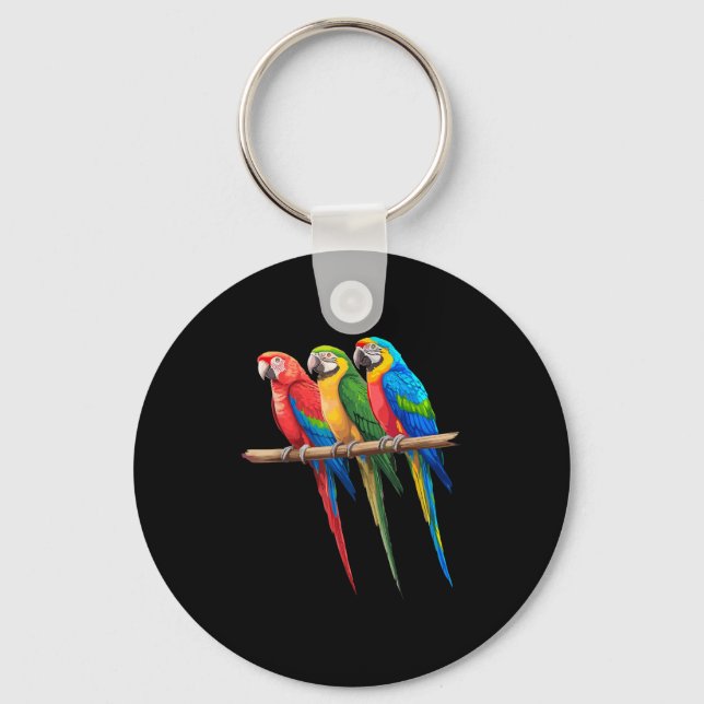 Coola Parrot Art För manar Women Girls Parrot Bird Nyckelring (Framsida)