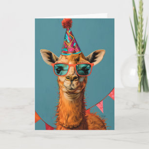 Coola Party Llama-hälsningskort Kort