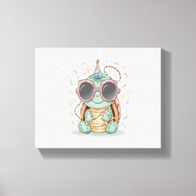 Coola Party Turtle Canvastryck (Framsida)