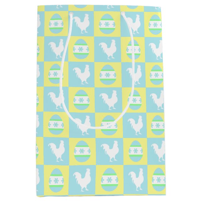 Coola Påsk Checkboard Mönster Tupp Eggs (Framsidan)