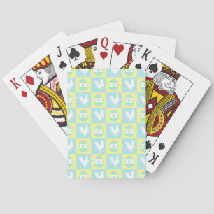 Coola Påsk Checkboard Mönster Tupp Eggs Casinokort