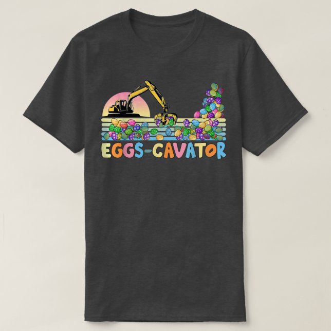 Coola Påsk Grapple Bucket EggsCavator-Påskägg T Shirt (Design framsida)