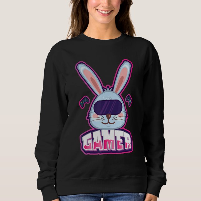 Coola Påskhare Gamer Påsk Basket-kanin T Shirt (Framsida)