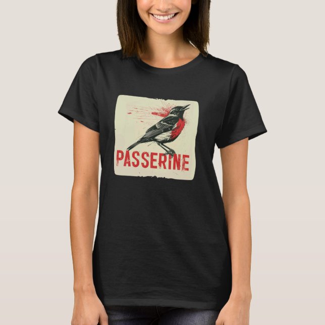 Coola Passerine Bird for Birdie and Animals Älskar T Shirt (Framsida)