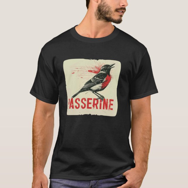 Coola Passerine Bird for Birdie and Animals Älskar T Shirt (Framsida)