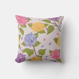 Coola Pastel Hydrangea Flower Mönster Kudde