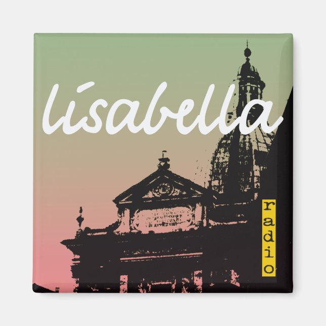coola pastel italiensk silhuette magnet (Framsidan)