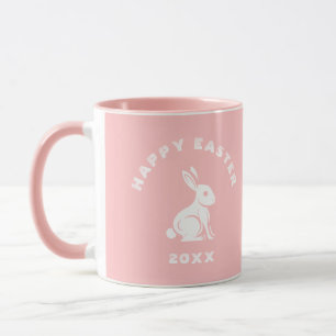 Coola Pastel Rosa White Glad påsk Bunny Rabbit Mugg
