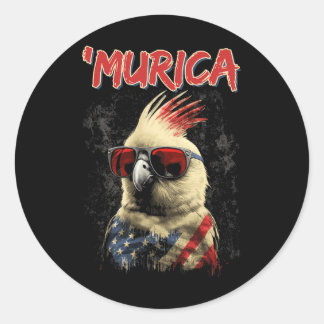 Coola Patriotic Atiel Bird 4:e juli American Fla Runt Klistermärke