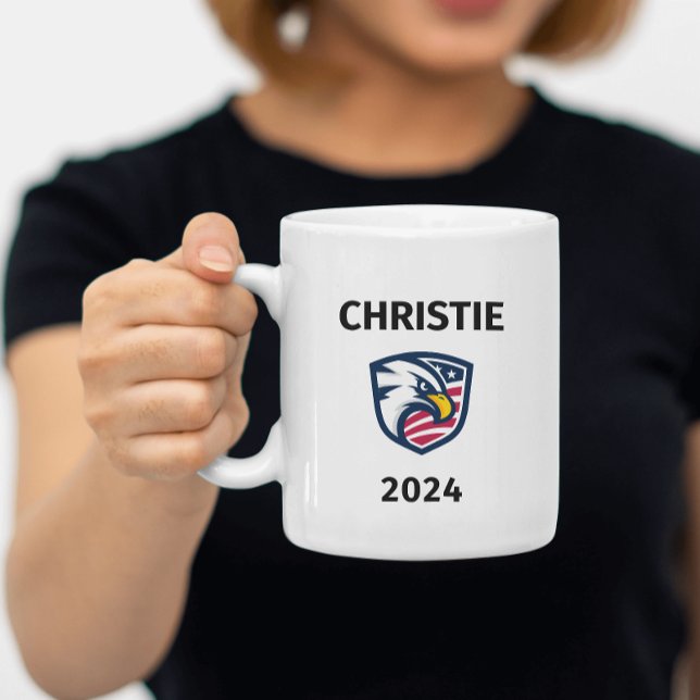 Coola Patriotic Chris Christie 2024 Val Eagle Kaffemugg (Skapare uppladdad)