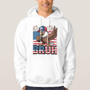 Coola Patriotic Eagle Bruh Design Hoodie