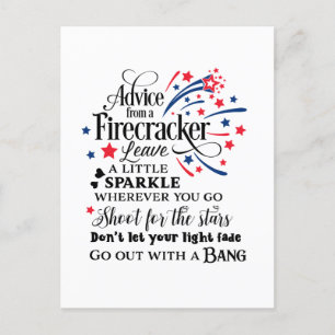 coola Patriotic Firacker-råd Helg Vykort