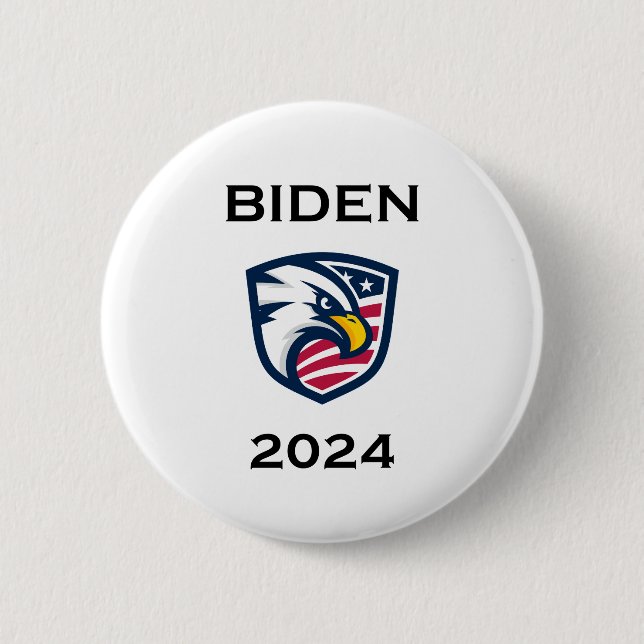 Coola Patriotic Joe Biden 2024 Val Eagle Knapp (Framsida)