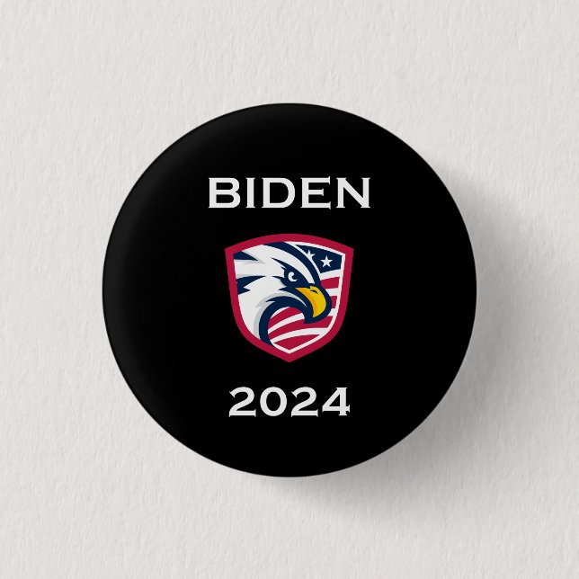 Coola Patriotic Joe Biden 2024 Valeke Eagle Mörk Knapp (Framsida)