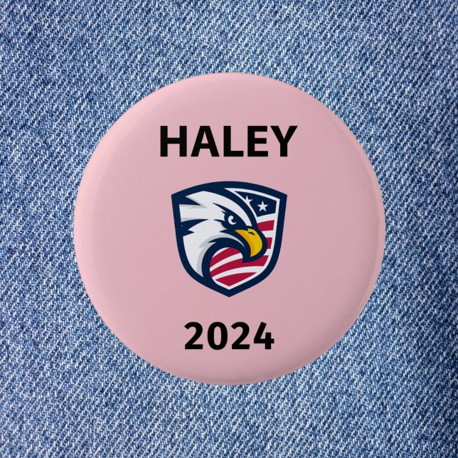 Coola Patriotic Nikki Haley 2024 Val Eagle Knapp (Skapare uppladdad)