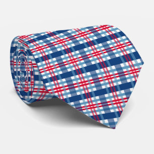 coola Patriotic rött vitt blått plaid Slips